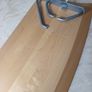 Teak Thick Shelf & 2 Brushed Chrome Brackets.  In Good condition. Image 3