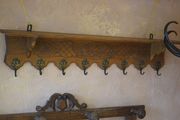 French Carved Oak Wall Coat Rack