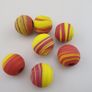 Vintage African Style yellow Red Glass Lot of 7 Image 4