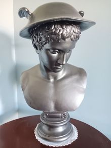 Antique bust of Mercury.