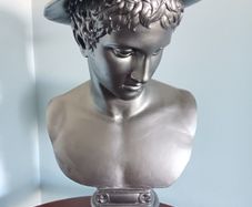 Antique bust of Mercury.