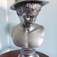 Antique bust of Mercury.