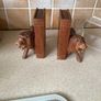 Handcarved Wooden Roaring Lions Bookends Image 9