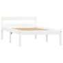 Bed Frame White Solid Pine Wood 90x200 cm Image 3