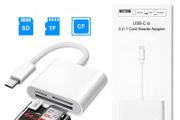 New 3 in 1 Type C SD TF CF Card Reader OTG Adapter for iPhone 17 16 15 iPad MacBook Android Cameras Plug and play