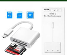 New 3 in 1 Type C SD TF CF Card Reader OTG Adapter for iPhone 17 16 15 iPad MacBook Android Cameras Plug and play