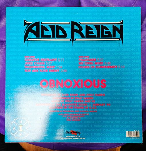 Acid Reign "Obnoxious" Original Vinyl Album