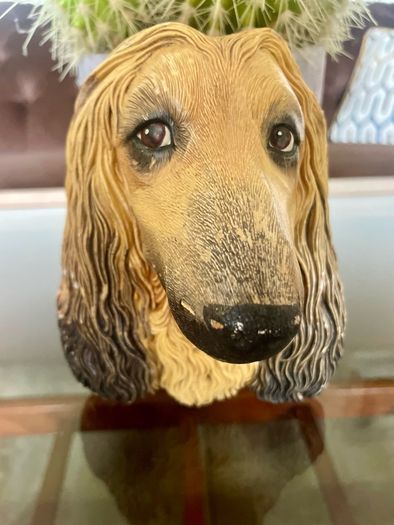 Vintage 20th Century Afghan Hound Chalkware Bust Legend Products