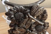 Nice pewter dragon fly tea light holder
