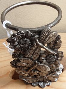 Nice pewter dragon fly tea light holder