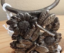 Nice pewter dragon fly tea light holder