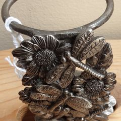 Nice pewter dragon fly tea light holder