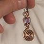 Handmade Copper Spiral Earrings Image 2
