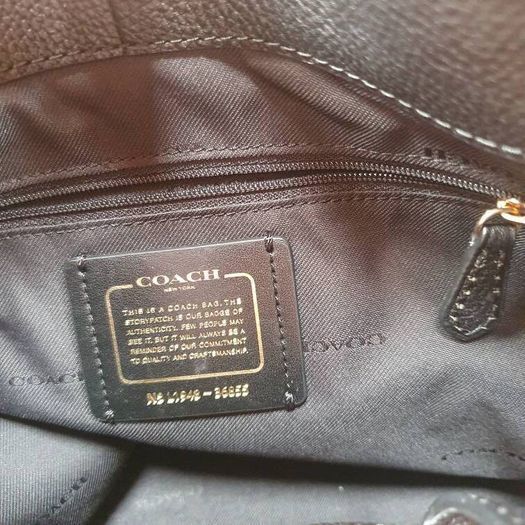 Coach "Edie" Turn-Lock Pebble Leather Bag / NEW