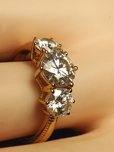 18kt Vermeil Moissanite Trinity Ring
