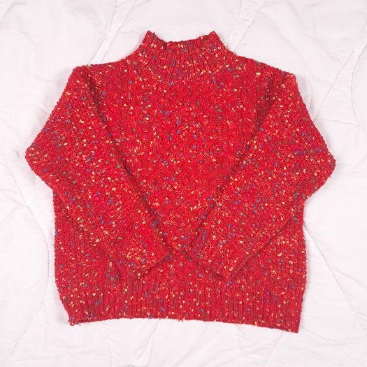 Savida Chunky Red Speckled Cable Knit Jumper 14UK/42EU