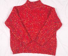 Savida Chunky Red Speckled Cable Knit Jumper 14UK/42EU