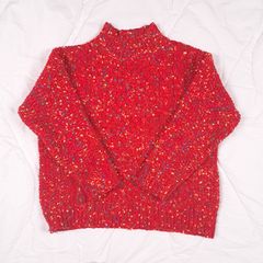 Savida Chunky Red Speckled Cable Knit Jumper 14UK/42EU