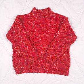 Savida Chunky Red Speckled Cable Knit Jumper 14UK/42EU