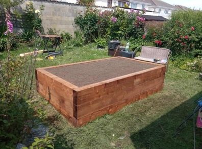 Heavy Duty Raised Garden Beds from Railway Sleepers - Installed