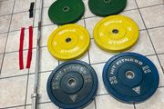 Quality Olympic Bumper Plates And Barbell Set!