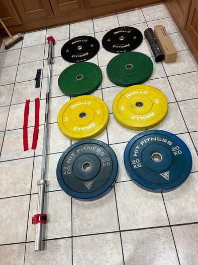 Quality Olympic Bumper Plates And Barbell Set!