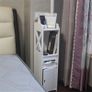 _4 Layers Living Room Cabinet Rack Cupboard Storage Shelves Bathroom Corner Floor Cabinet Unit Toilet Tissue Drawers Furniture Image 3