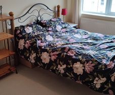 Solid wood and iron double bed frame