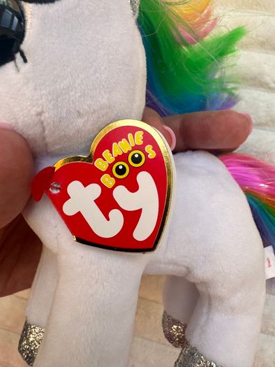 TY Beanie Boo Starr The White Pony approx. 16 cm. Plush Please see photos
