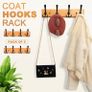 Coat Hooks for Wall - Bamboo Wooden Coat Racks (2 Pack) - Heavy Duty Coat Hooks Wall Mounted - Wall Hanger Wall Hooks and Clothes Hooks (FREE POSTAGE) Image 3