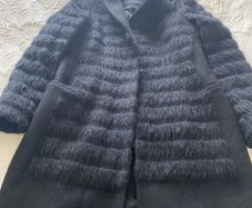 Allsaints Black Fur Shield Coat UK 12