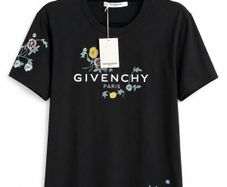 Givenchy Womens Embroidered Floral T-Shirt - Size S