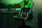 Gamer Chair with Bluetooth Speakers Gaming Chair RGB LED Lighting and Bluetooth Speakers, Black, Faux Leather, Ergonomic Office Chair, Backrest,