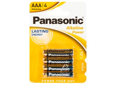 New 4x Panasonic High Quality Alkaline Battery AAA 1.5V 4 Pieces Power LR03 #947