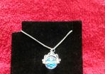 Sterling silver disco ball pendant necklace