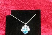 Sterling silver disco ball pendant necklace