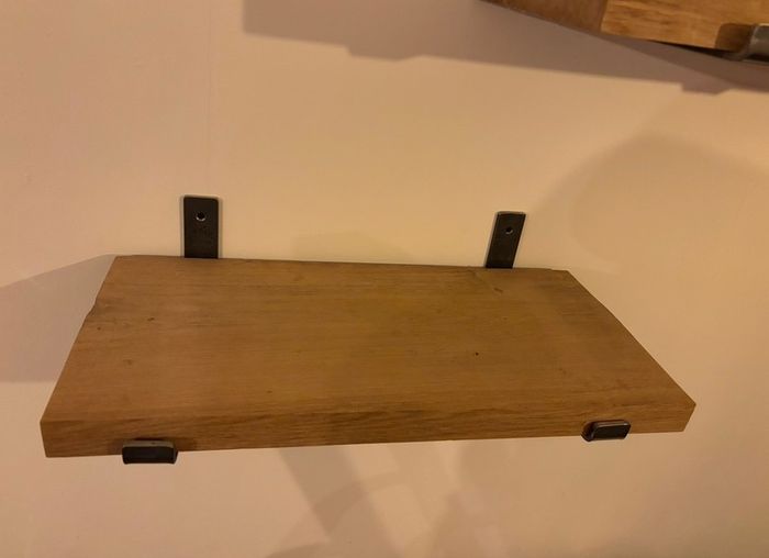 Chunky Solid Rustic Wood Shelves with Heavy Duty Steel Brackets