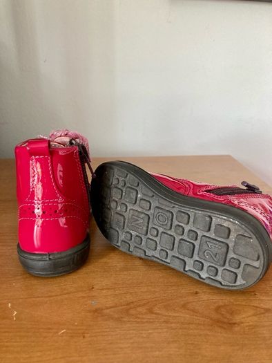 Pepino Jemmy patent pink leather boots jnr5/eur 21