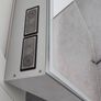 Led mirror cabinet 700x500mm single door demister with shaver and Bluetooth Image 3