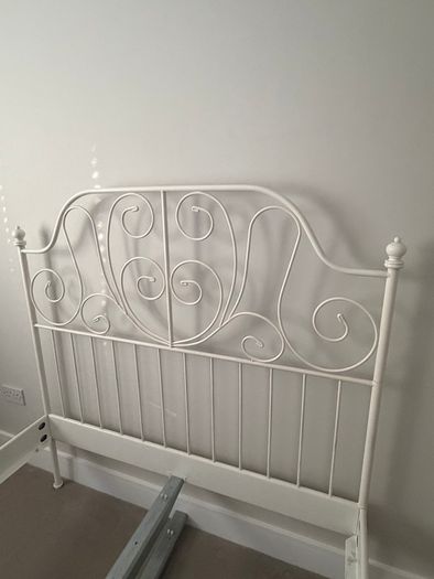 IKEA white metal bed frame