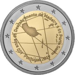 Portugal 2 Euro Commemorative Coin 2019 - Discovery of Madeira. Uncirculated.