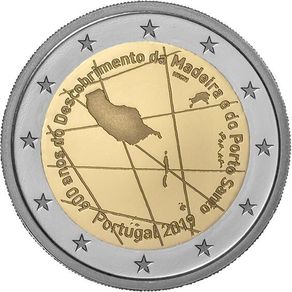 Portugal 2 Euro Commemorative Coin 2019 - Discovery of Madeira. Uncirculated.