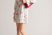 BNWT - Ted Baker Dinnaa Floral Long Sleeve Mini Dress UK 12