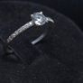 Vintage French 9ct White Gold Solitaire Ring Image 3