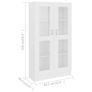 Vitrine Cabinet White 82.5x30.5x150 cm Chipboard Image 2