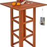 Bar Table Acacia wood  Wood Square Solid Rustic Indoor Outdoor Bistro Table Beer Table Garden Table Folding Table Party Table Bar Table Image 3