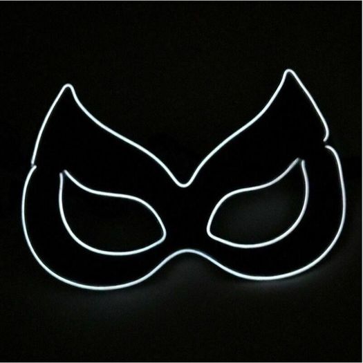 Halloween LED Neon Eye Mask Costume Light Up Kids Happy Birthday Party EL Masks