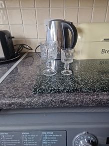 6 medium and 8 small wine glasses