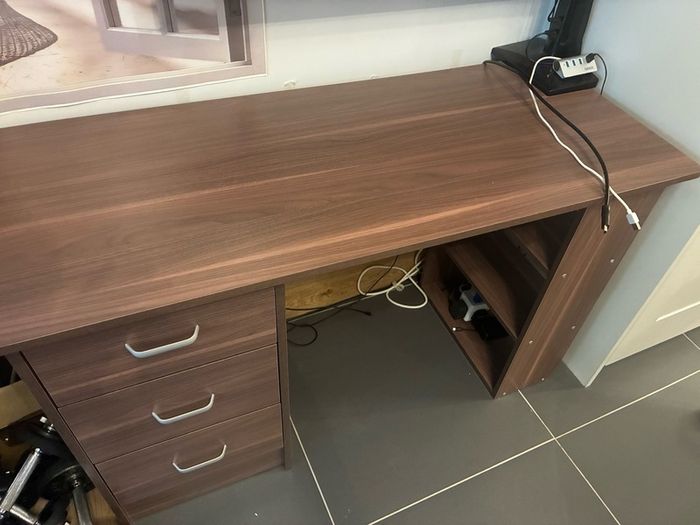 Computer Desk 3 Drawers 3 Shelves