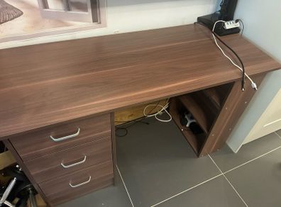 Computer Desk 3 Drawers 3 Shelves